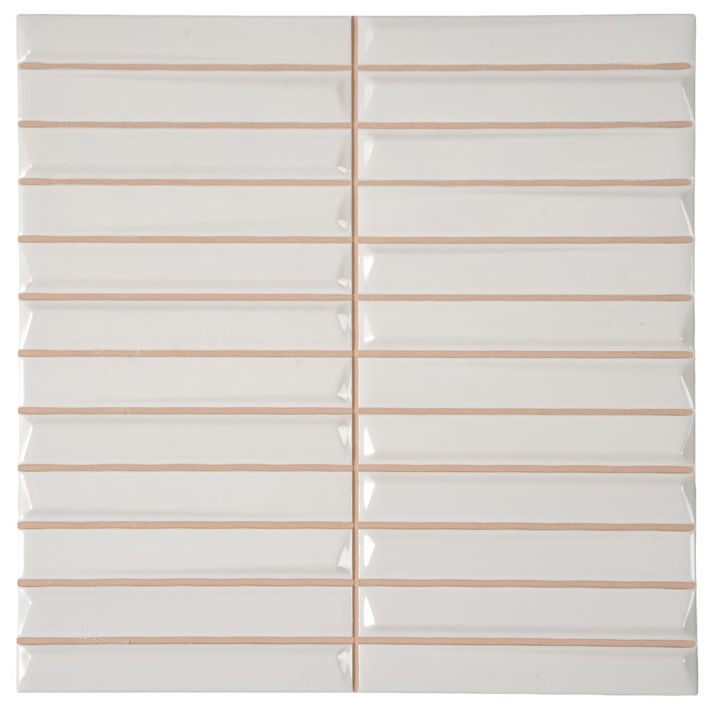 Baldwin White Textured Ceramic Kit Kat Tile | Tile Club