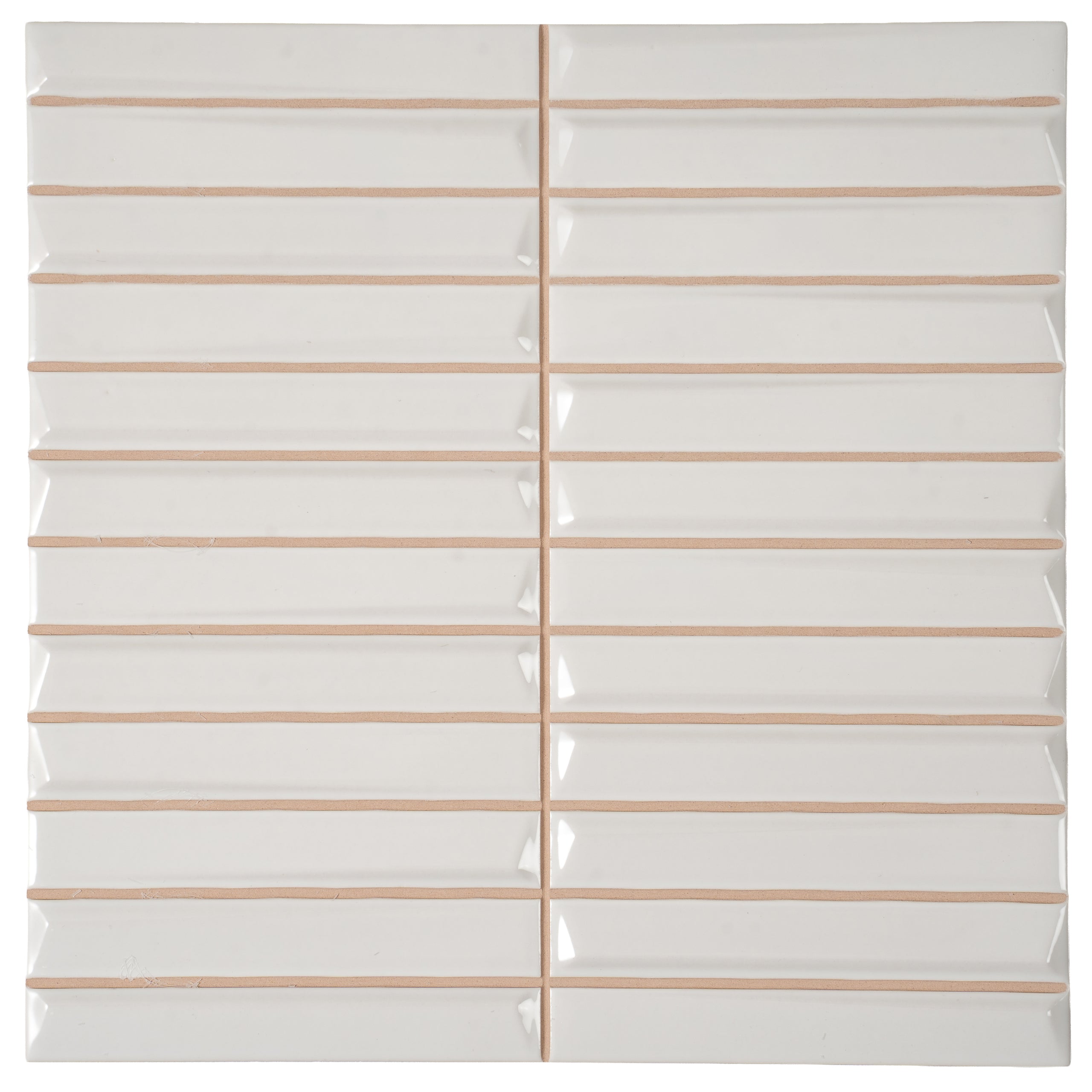 Baldwin White Textured Ceramic Kit Kat Tile | Tile Club