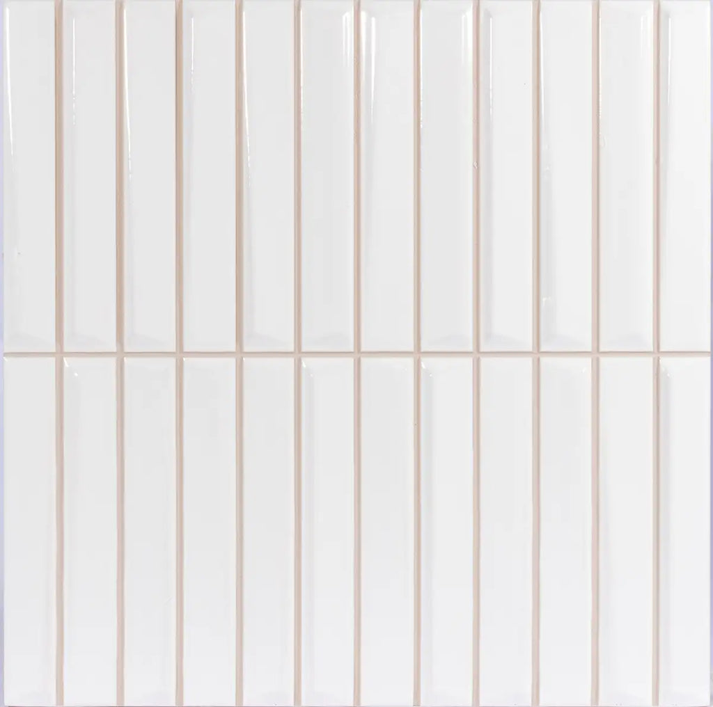 Baldwin White Textured Ceramic Kit Kat Tile | Tile Club
