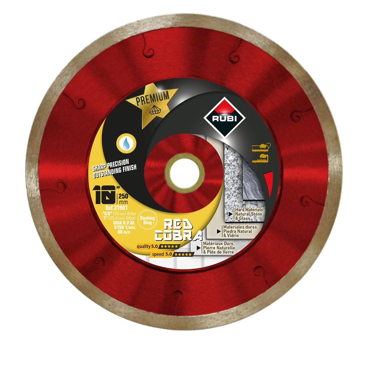RUBI Tools 10" Red Cobra Premium Venom Wet Diamond Saw Blade