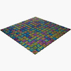Dark Rainbow Squares Glass Pool Tile | Tile Club