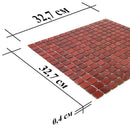 Red Swirls Squares Glass Pool Tile | Tile Club