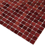 Red Swirls Squares Glass Pool Tile | Tile Club