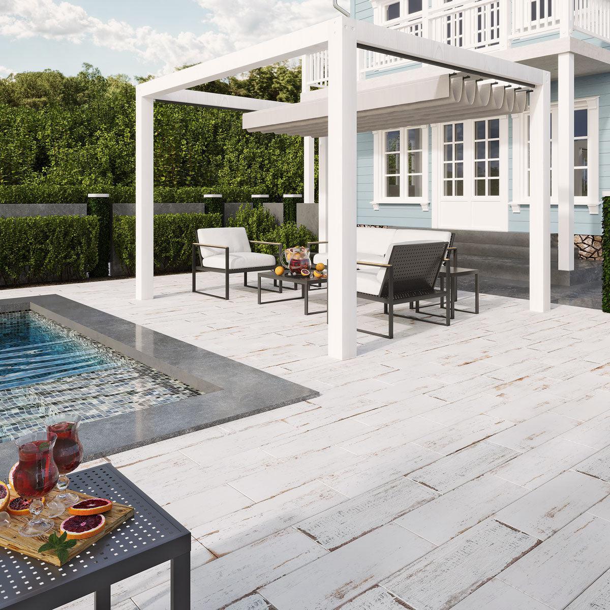 Retro Blanco Reclaimed Wood-Look Tile 21X60 | Tile Club