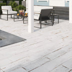 Retro Blanco whitewashed wood look porcelain tile deck