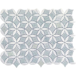 Roman Flower Blue Celeste Marble Mosaic Tile Sample