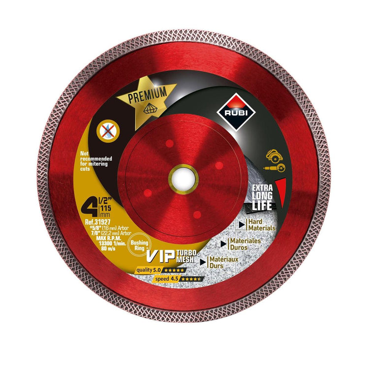 RUBI Tools 4 1/2" VIP Turbo Mesh Dry Diamond Saw Blade | Tile Club