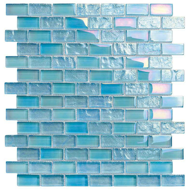 Neptune Aquamarine 1X2 Glass Brick Tile