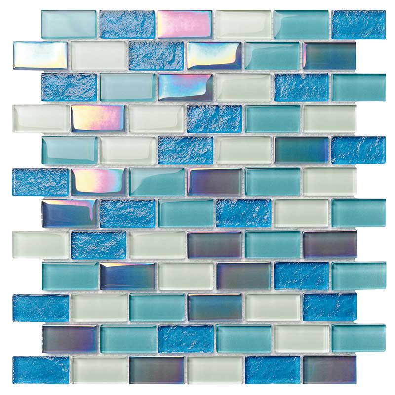 Altantic Marlin Mix 1x2 Glass Mosaic