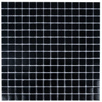 Space Black Squares Glass Pool Tile | Tile Club