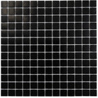 Space Black Squares Glass Pool Tile | Tile Club
