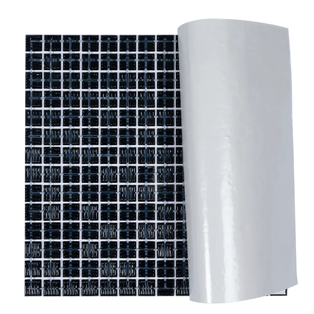 Space Black Squares Glass Pool Tile | Tile Club