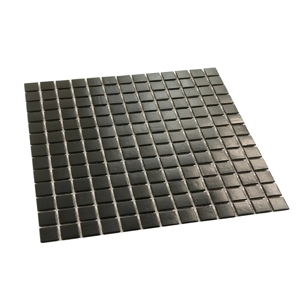 Space Black Squares Glass Pool Tile | Tile Club