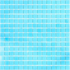 Baby Blue Squares Glass Pool Tile Sample