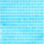 Baby Blue Squares Glass Pool Tile Sample