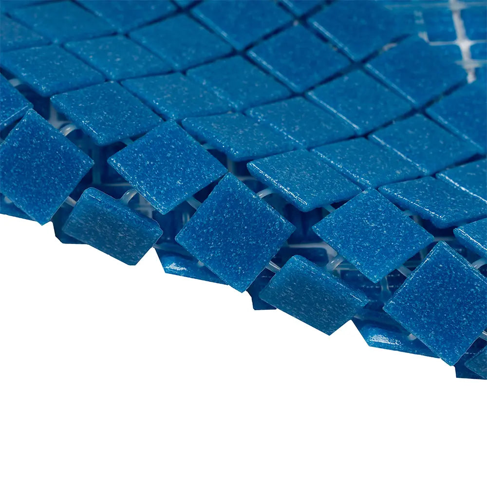 Speckled Cobalt Blue Squares Glass Pool Tile | Tile Club