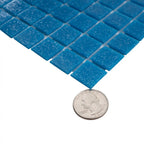 Speckled Cobalt Blue Squares Glass Pool Tile | Tile Club