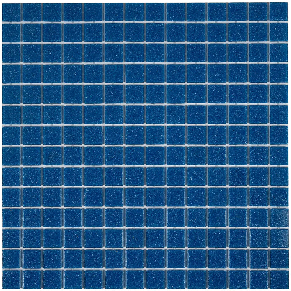 Deep Cobalt Blue Squares Glass Pool Tile | Tile Club