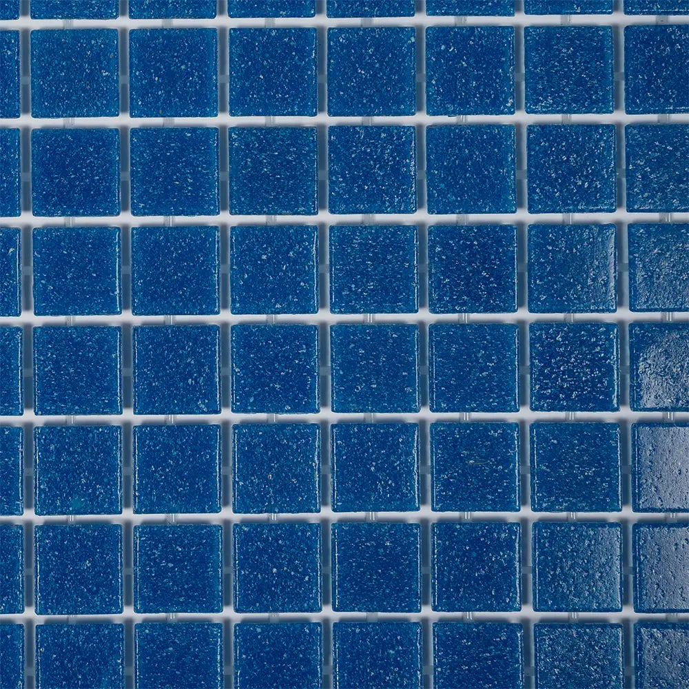 Deep Cobalt Blue Squares Glass Pool Tile | Tile Club