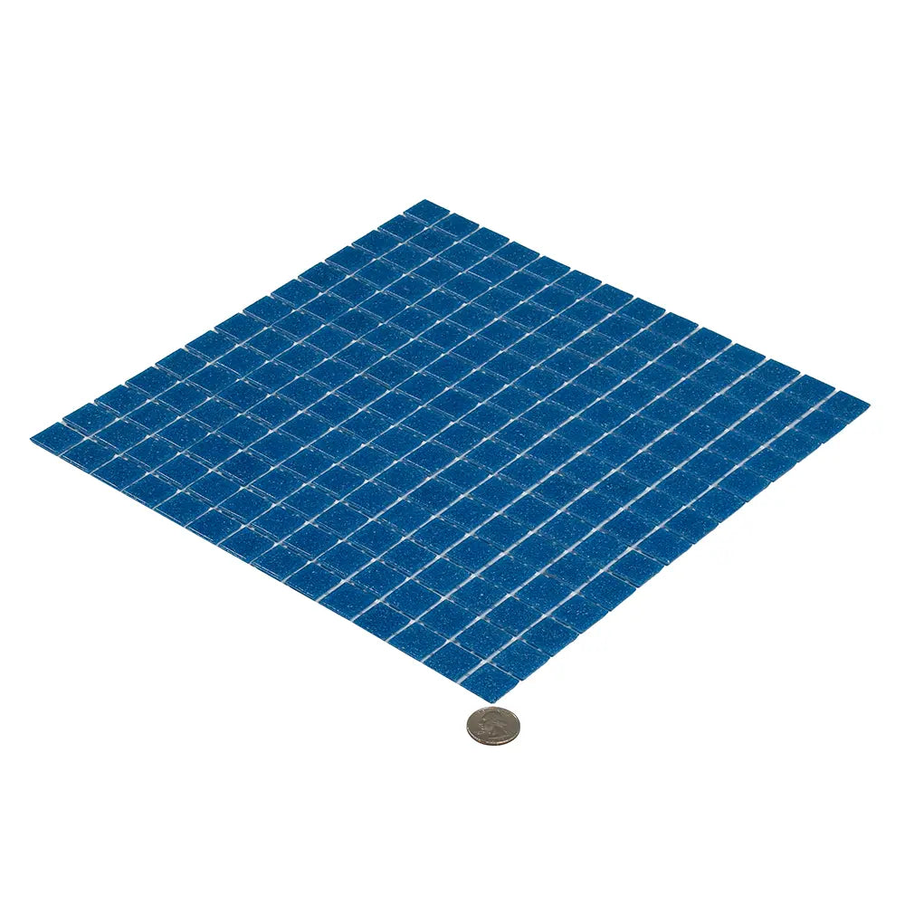 Deep Cobalt Blue Squares Glass Pool Tile | Tile Club