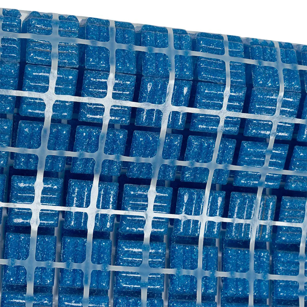Deep Cobalt Blue Squares Glass Pool Tile | Tile Club