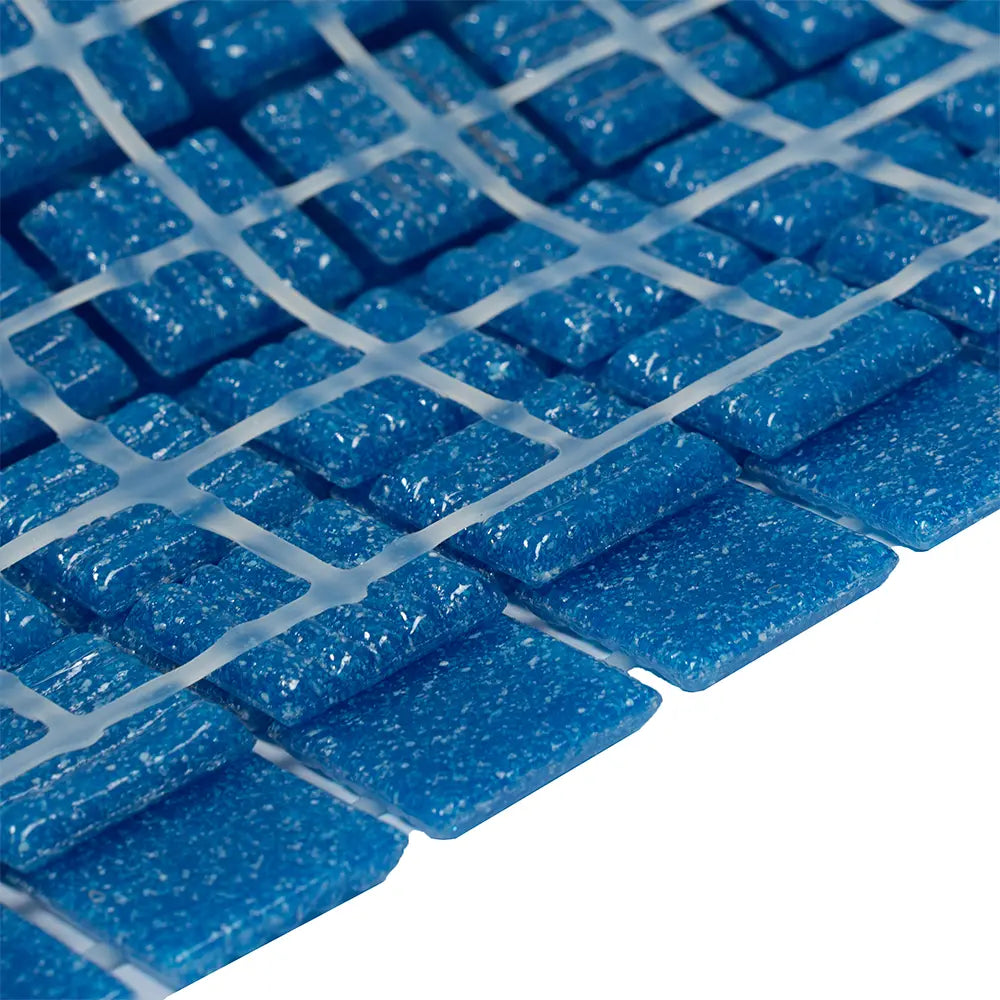 Deep Cobalt Blue Squares Glass Pool Tile | Tile Club