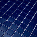 Midnight Blue Squares Glass Pool Tile | Tile Club