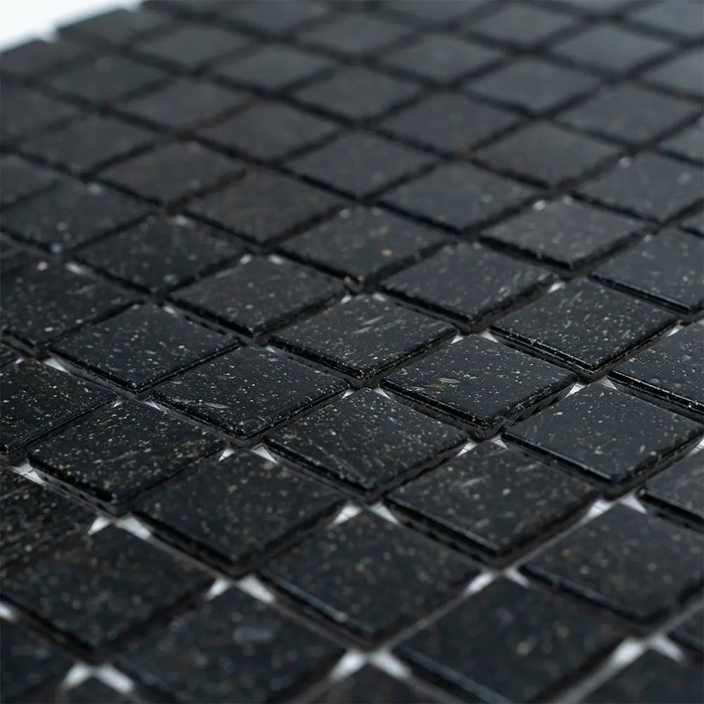 Speckled Black Squares Glass Pool Tile | Tile Club