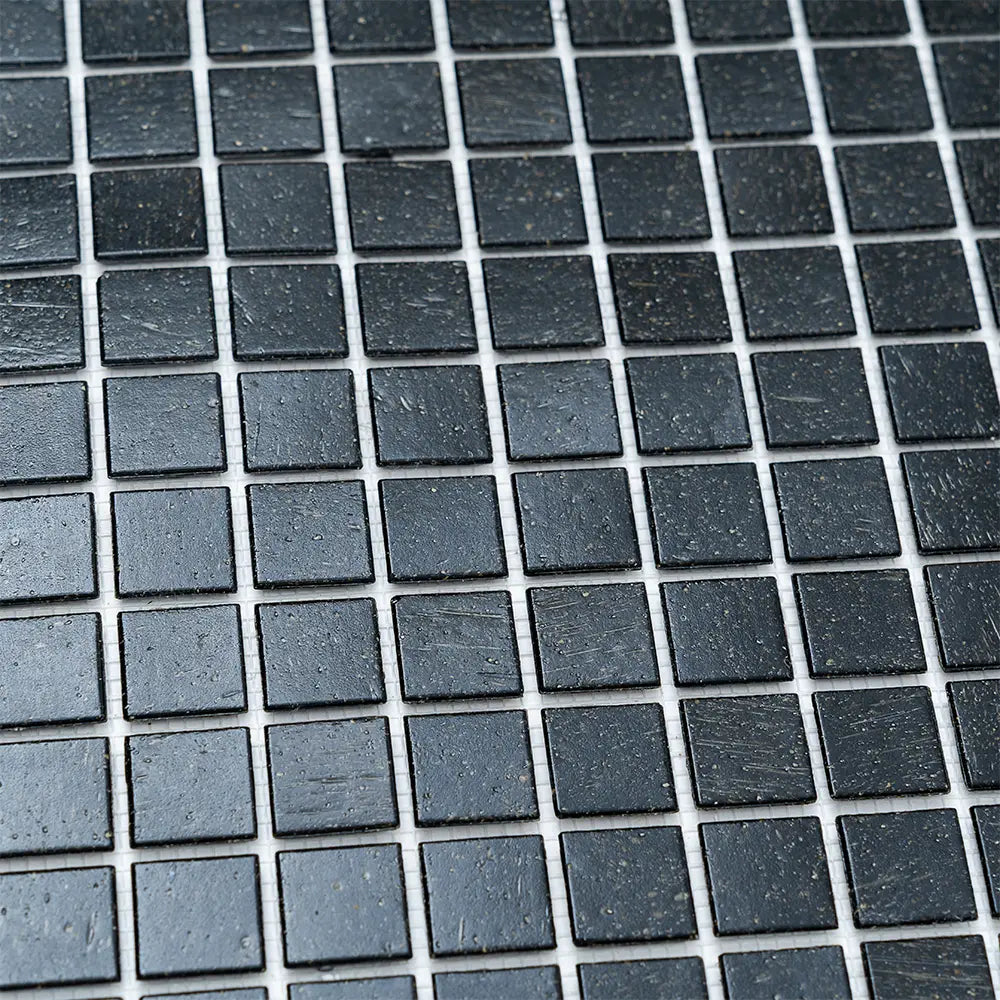 Speckled Black Squares Glass Pool Tile | Tile Club