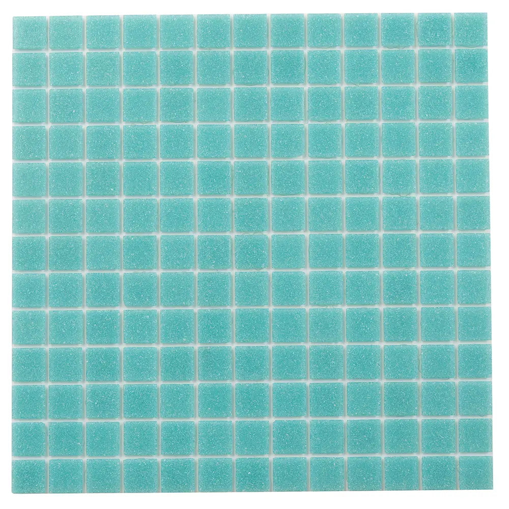 Specked Beach Blue Squares Glass Pool Tile | Tile Club