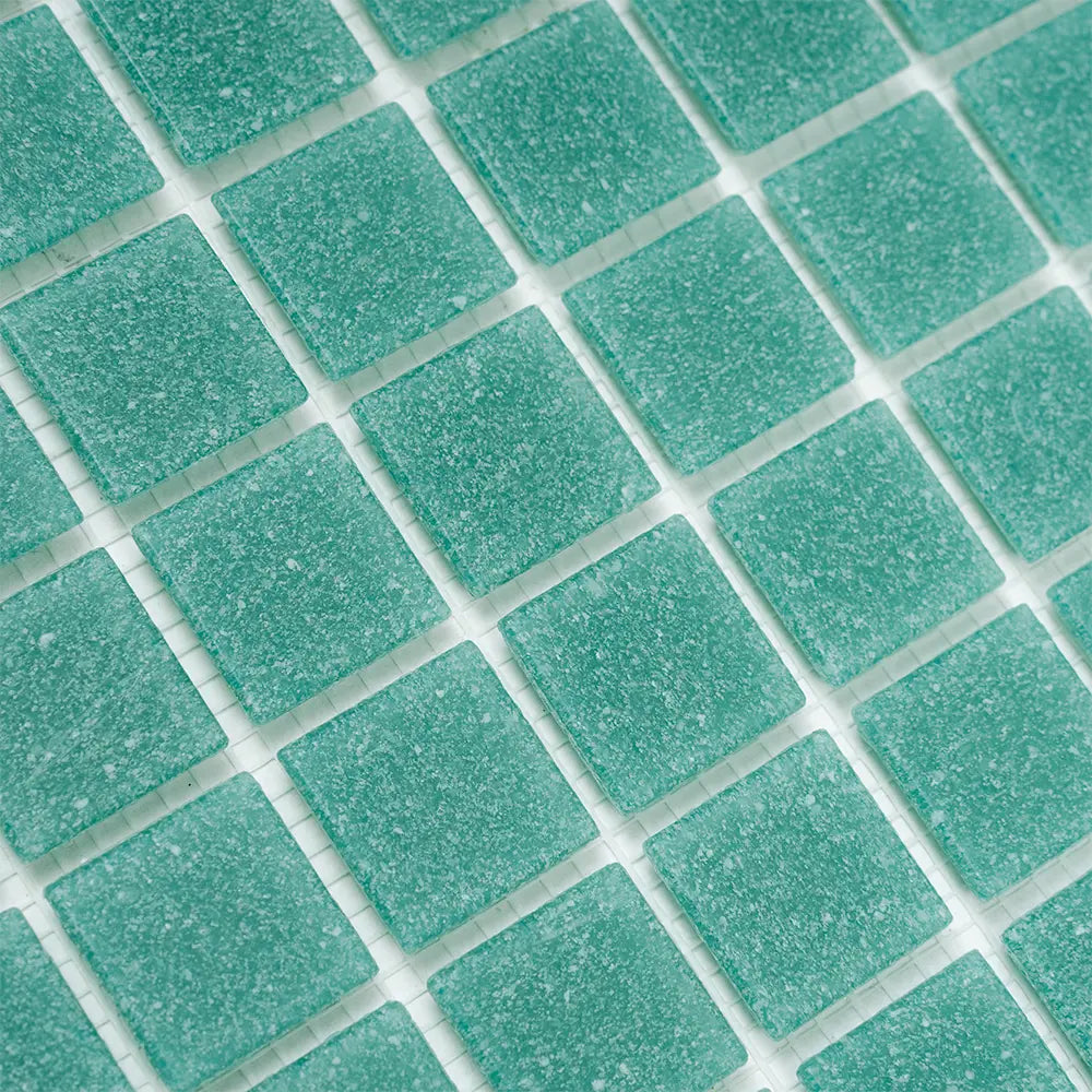 Speckled Jade Green Squares Glass Pool Tile | Tile Club