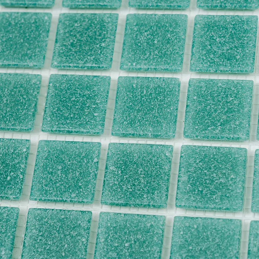Speckled Jade Green Squares Glass Pool Tile | Tile Club