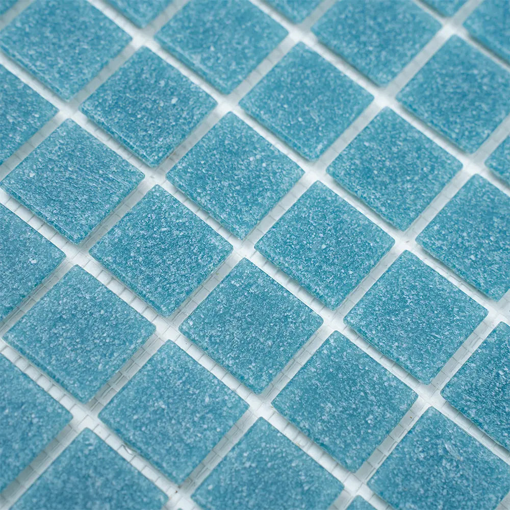 Speckled Turquoise Squares Glass Pool Tile | Tile Club