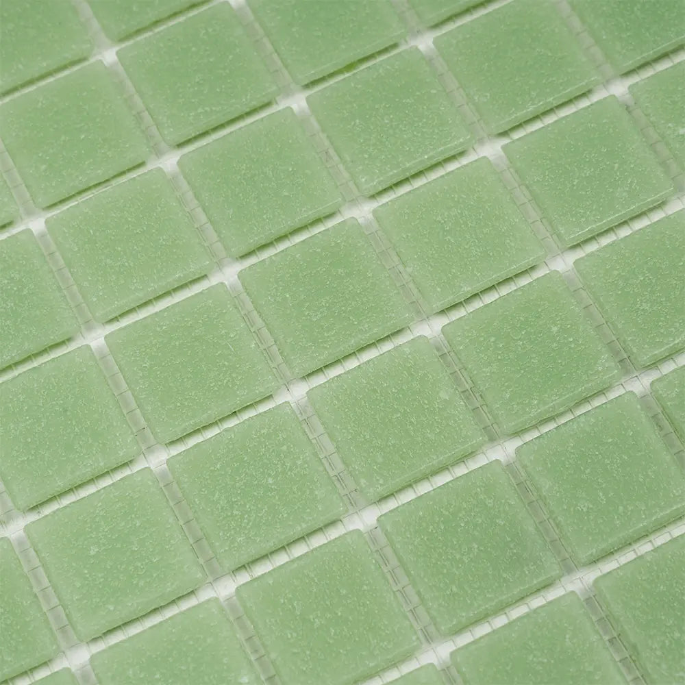 Speckled Lime Green Squares Glass Pool Tile | Tile Club