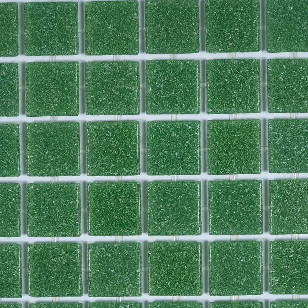 Speckled Emerald Green Squares Glass Pool Tile | Tile Club