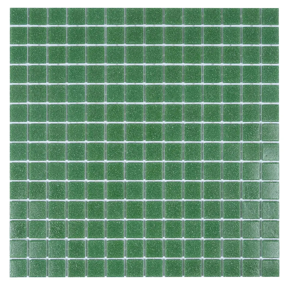 Speckled Emerald Green Squares Glass Pool Tile | Tile Club