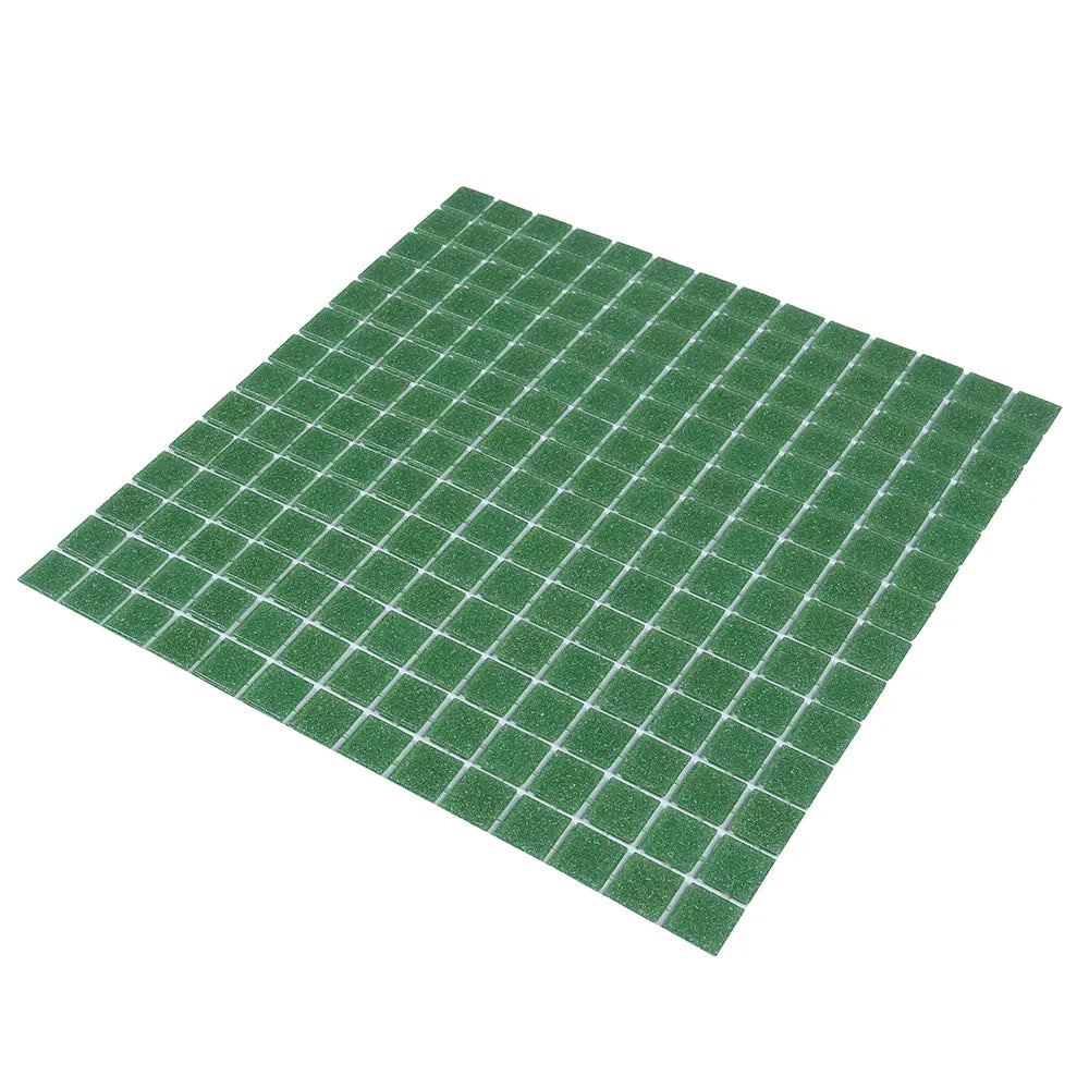 Speckled Emerald Green Squares Glass Pool Tile | Tile Club