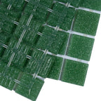Speckled Emerald Green Squares Glass Pool Tile | Tile Club