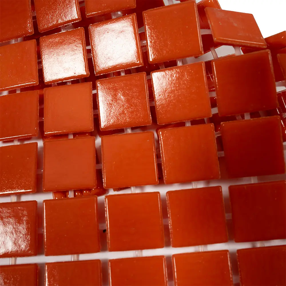 Tiger Orange Squares Glass Pool Tile