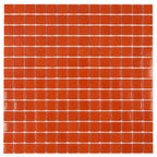 Tiger Orange Squares Glass Pool Tile