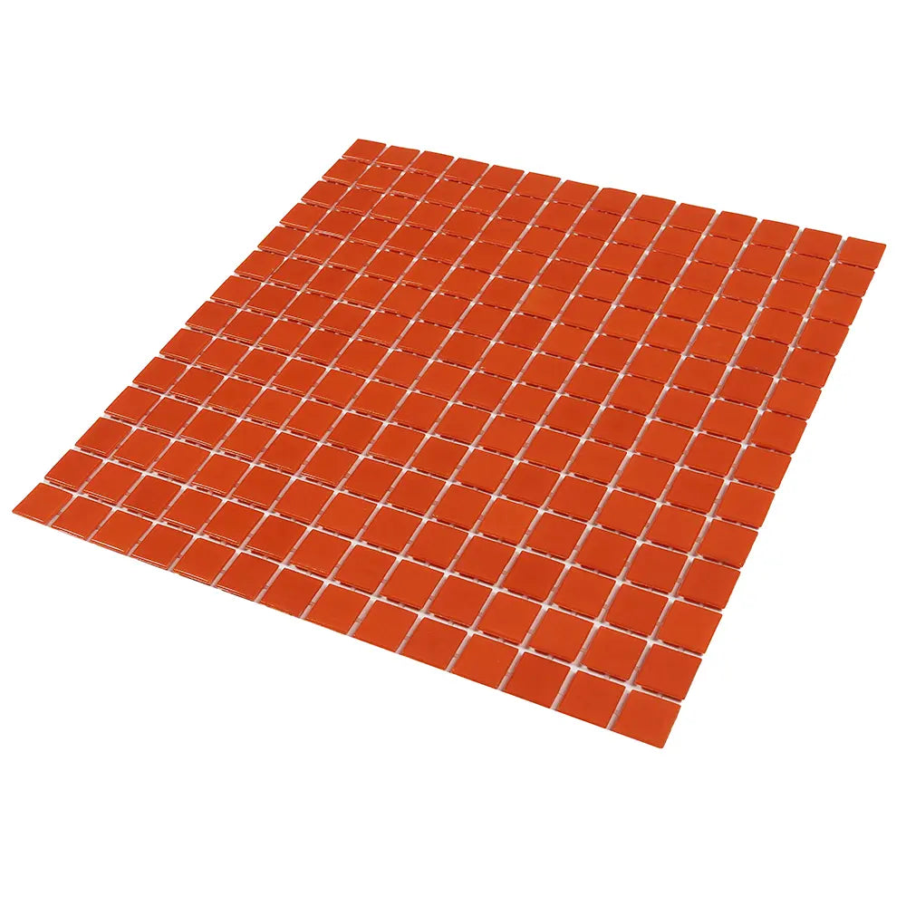 Tiger Orange Squares Glass Pool Tile