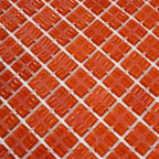 Tiger Orange Squares Glass Pool Tile