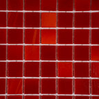 Blood Orange Squares Glass Pool Tile | Tile Club