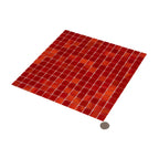 Blood Orange Squares Glass Pool Tile | Tile Club
