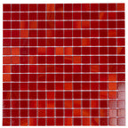 Blood Orange Squares Glass Pool Tile | Tile Club