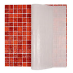 Blood Orange Squares Glass Pool Tile | Tile Club