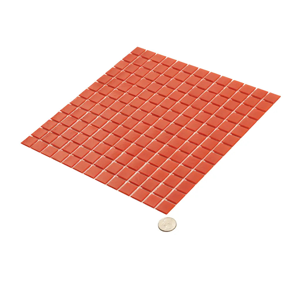 Cayenne Pepper Red Squares Glass Pool Tile | Tile Club