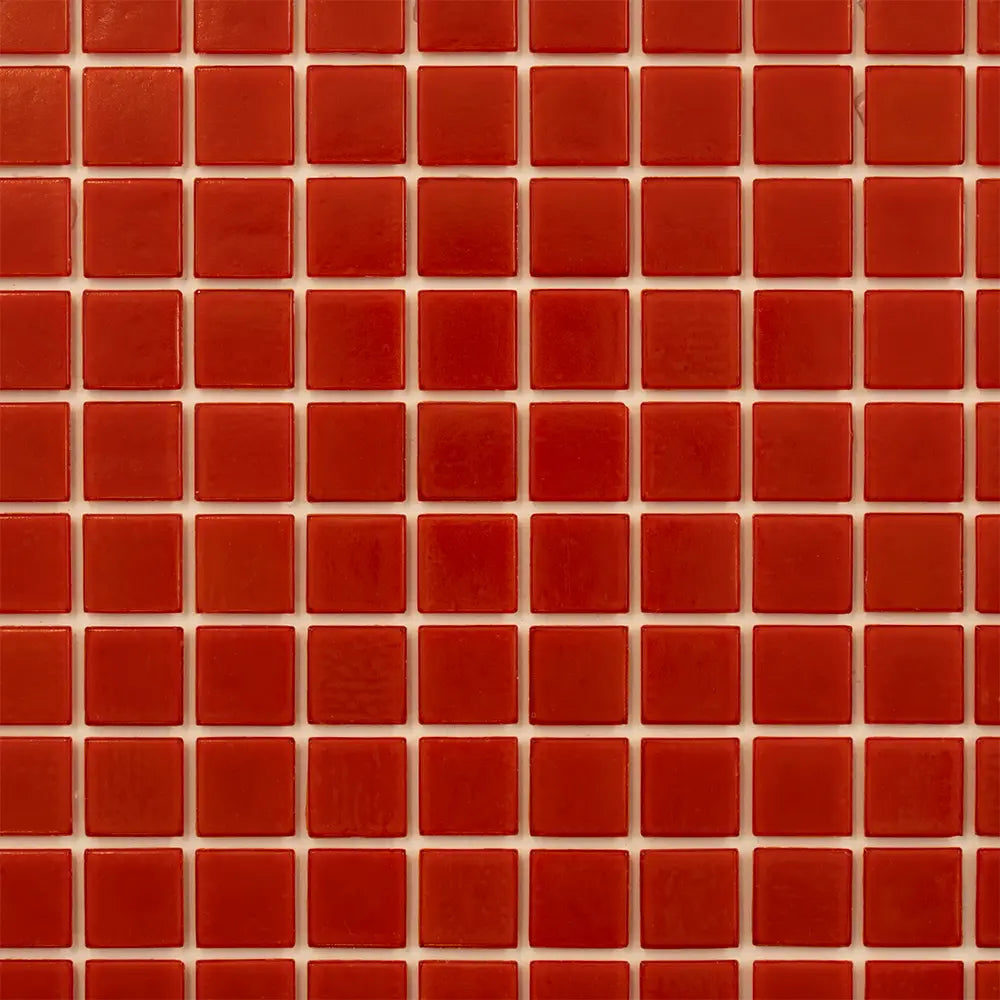 Cayenne Pepper Red Squares Glass Pool Tile | Tile Club