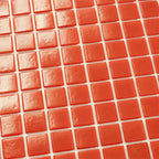 Cayenne Pepper Red Squares Glass Pool Tile | Tile Club
