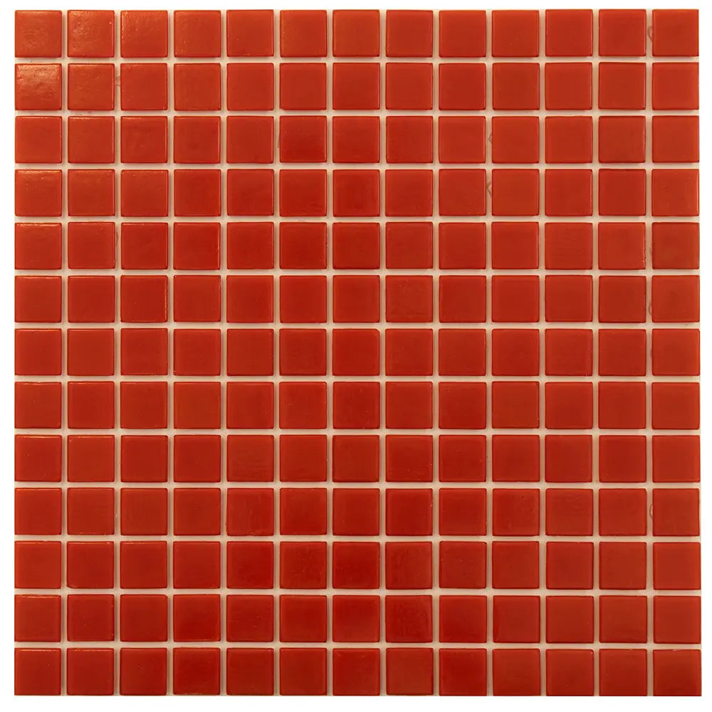 Cayenne Pepper Red Squares Glass Pool Tile | Tile Club